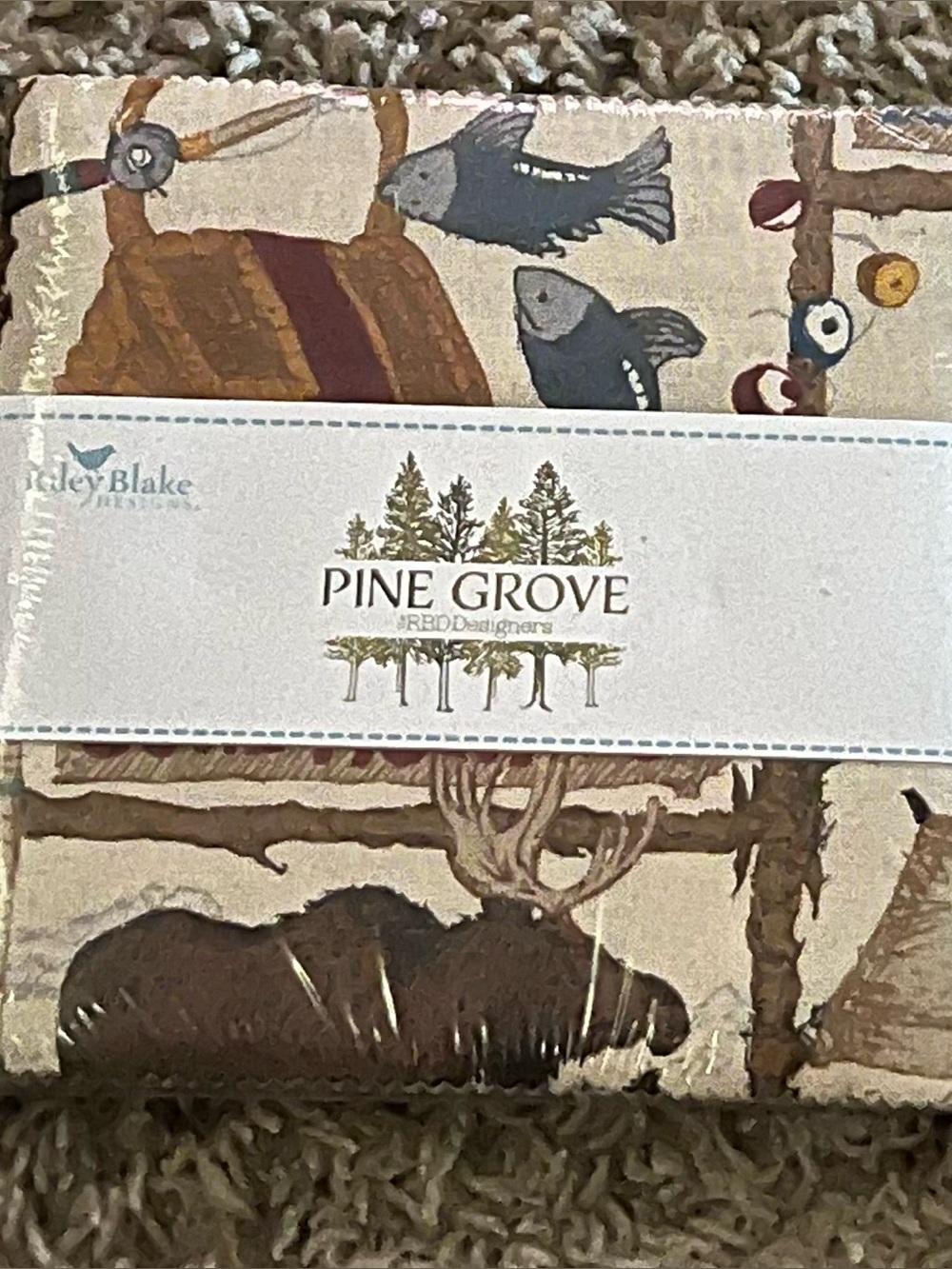Riley Blake Pine Grove Cotton Fabric Panels in Brown & Green NWT